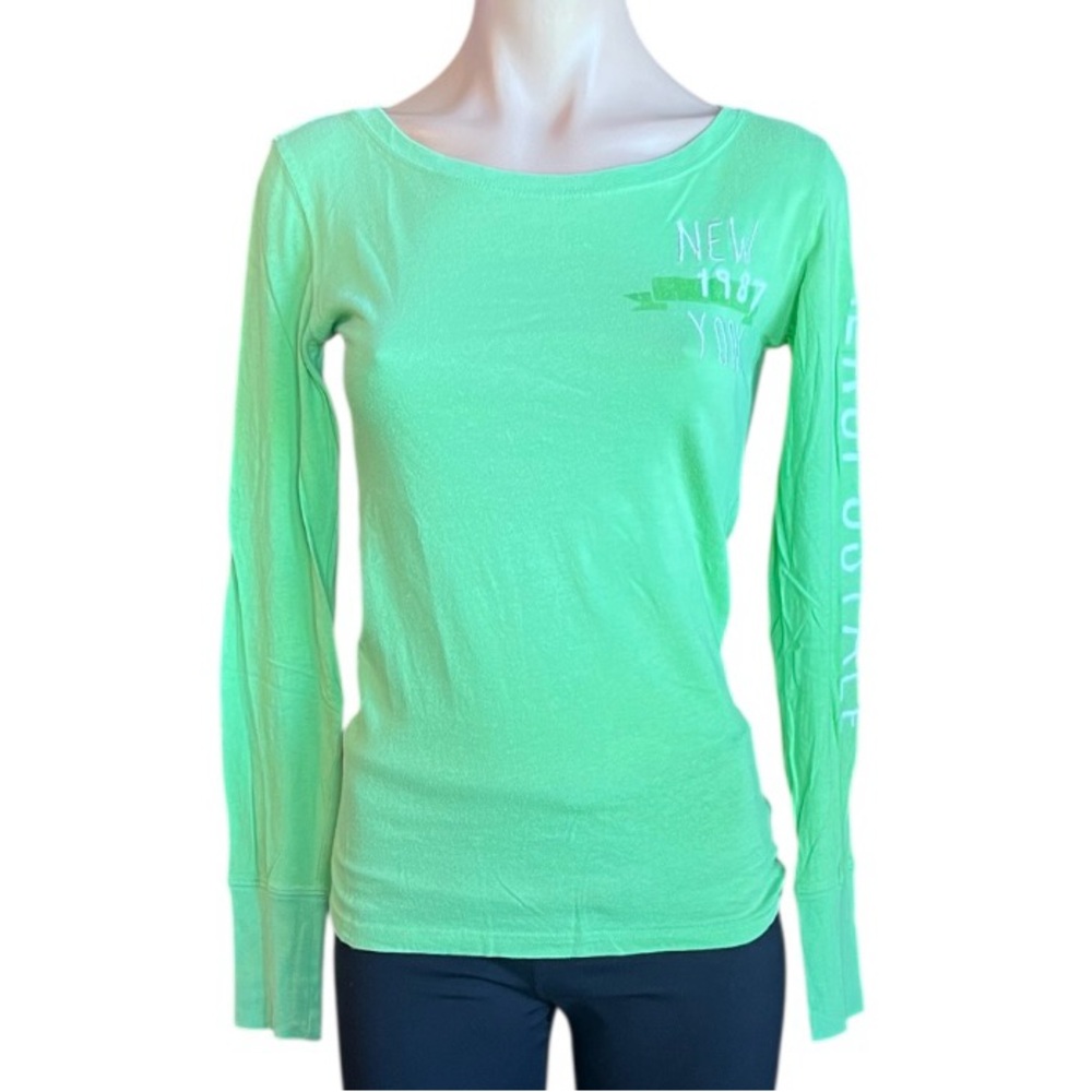 Aeropostale Fitted Green Long Sleeve Tee GUC